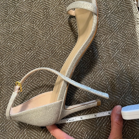 STUART WEITZMAN Nudistcurve Glitter High-Heel Sandals 9 - Picture 12 of 13